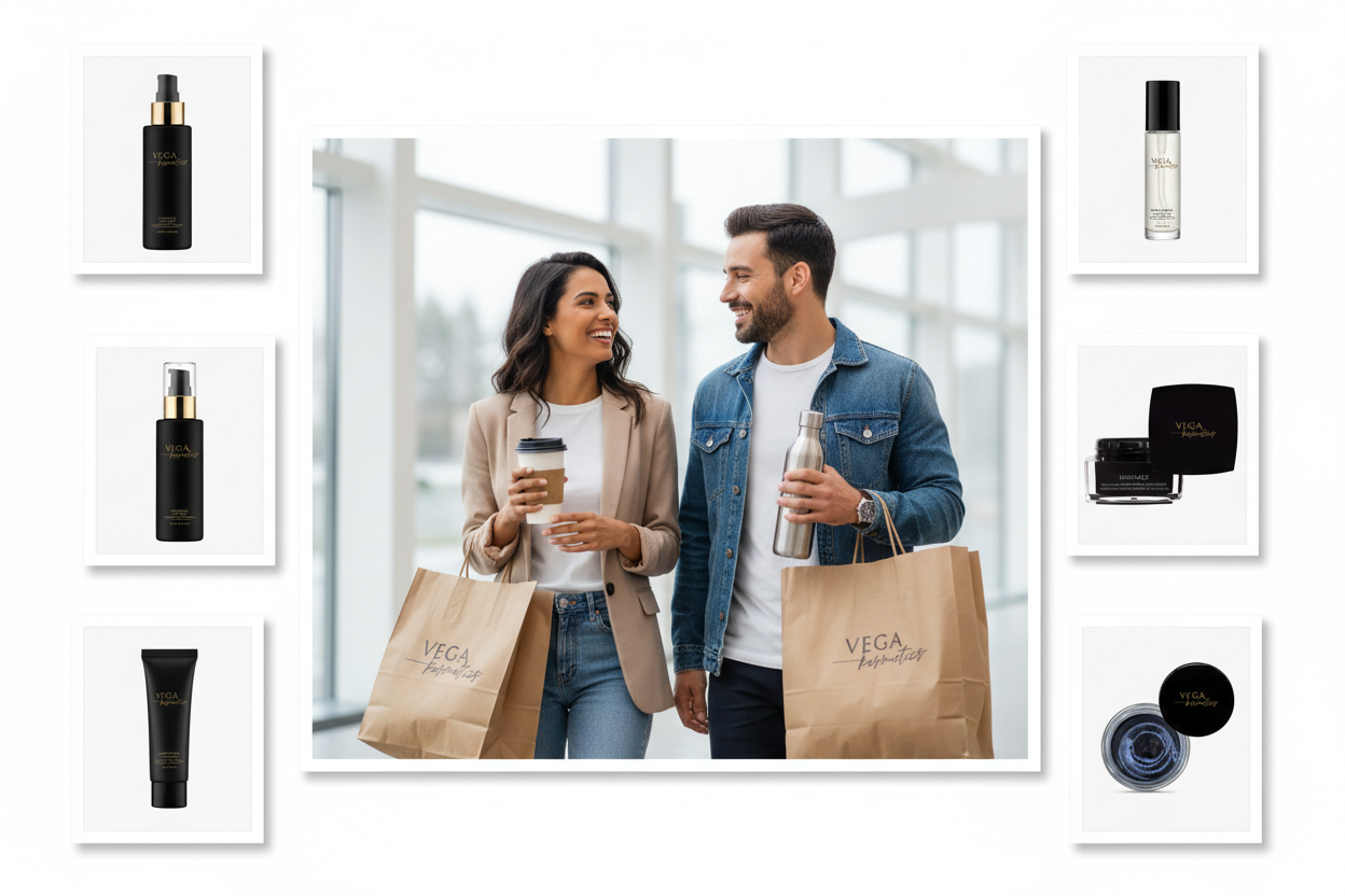 Vegakosmetics produkter i rammer